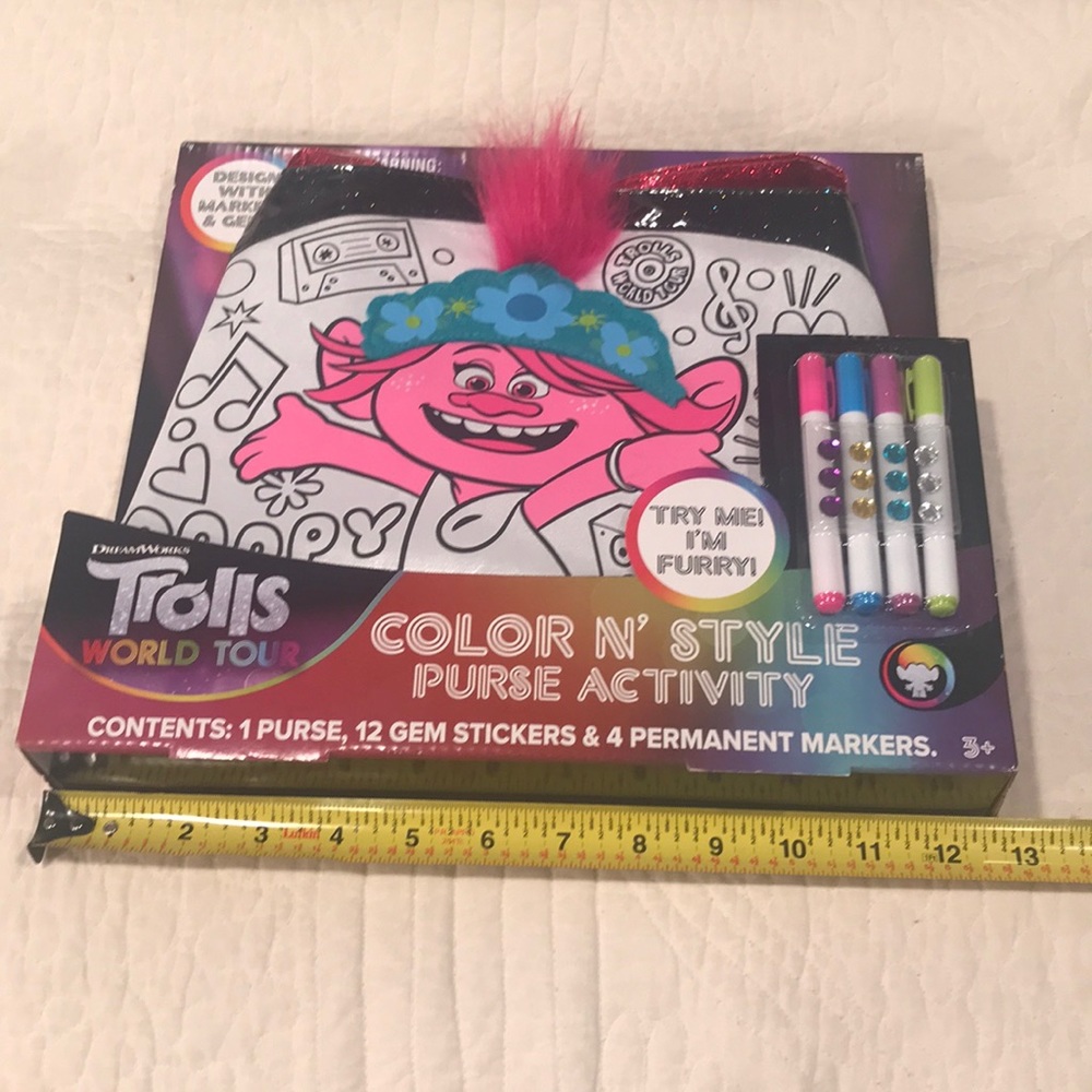 TROLLS World Tour Poppy Purse Color N Style Craft Dreamworks DIY Art Gems